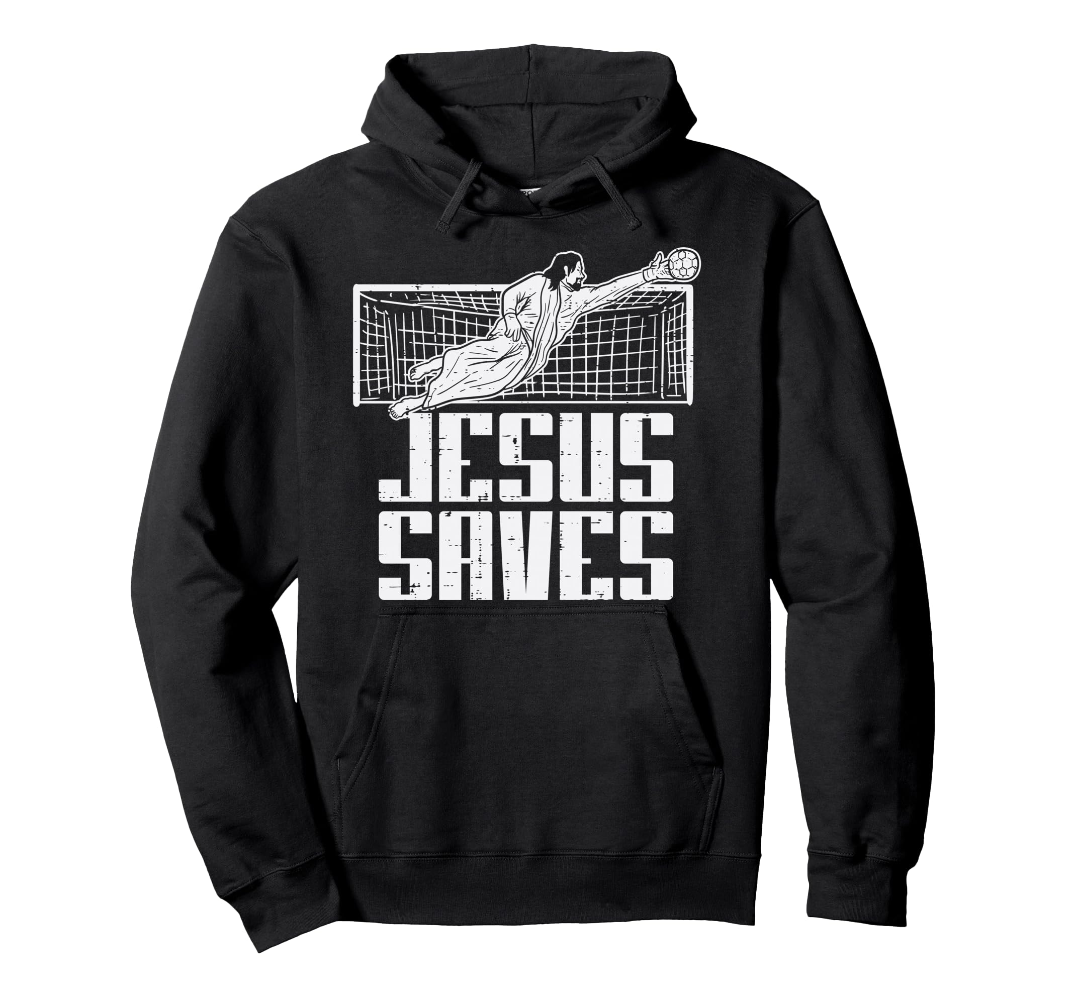 Jesus Saves Soccer Football Hoodie - Aesthetic Graphic for Adults