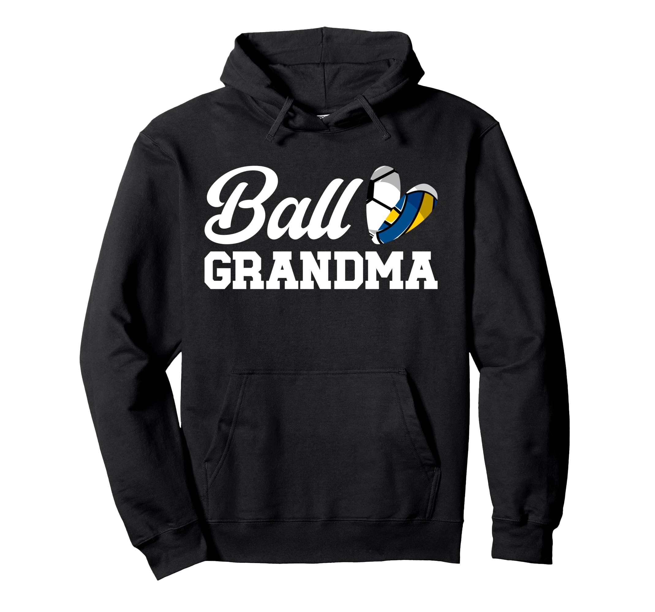 Ball Grandma Heart Volleyball Soccer Hoodie - Custom Art Print Unisex