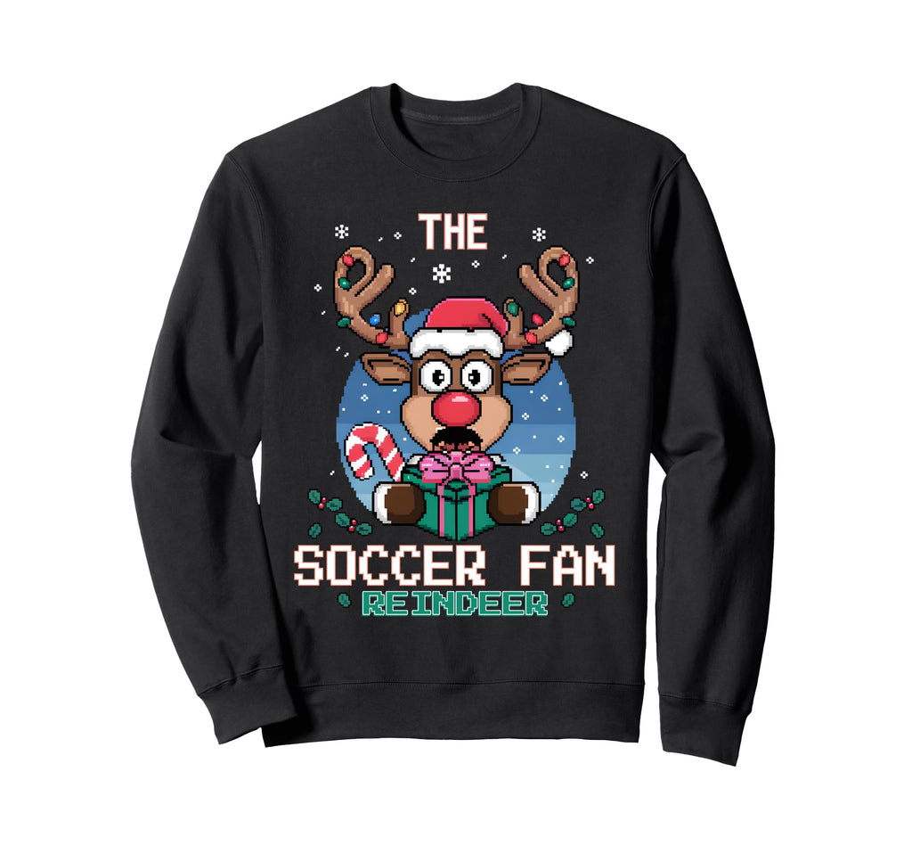 Soccer Fan Reindeer Matching Sweatshirt - Aesthetic Graphic for Adults