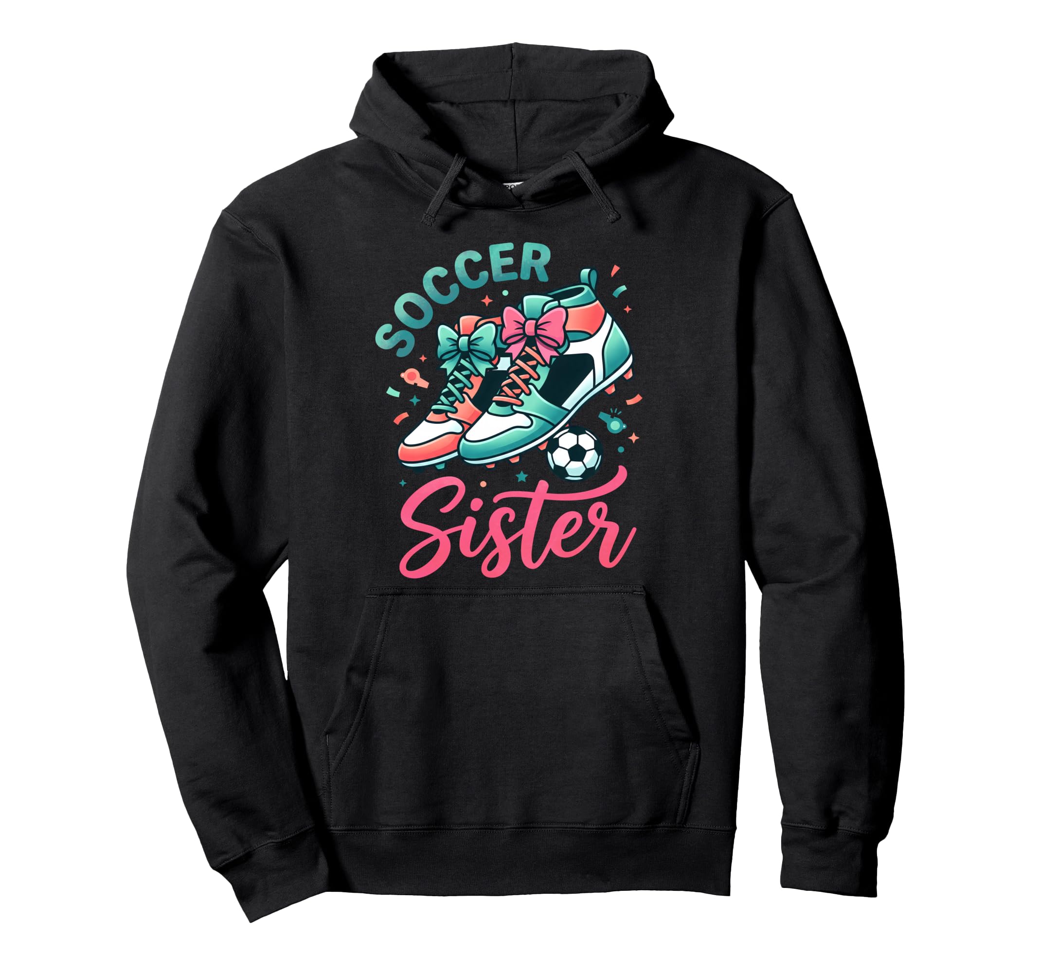 Soccer Sister Coquette Bow Shoes Girly Hoodie - Aesthetic Graphic Unisex