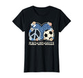 Peace Love Soccer Lover Leopard Soccer T-Shirt - Streetwear Style Unisex