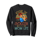 Rockin Soccer Mom Life Flower Sweatshirt - Fun Novelty Design Men Women