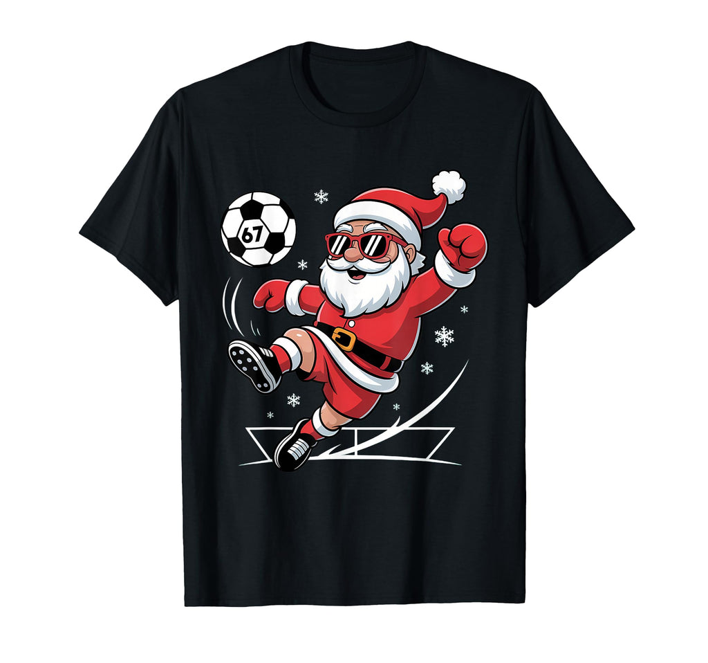 Funny Soccer Santa 67 Meme Pajamas T-Shirt - Custom Art Print for Adults