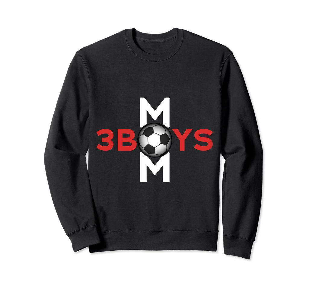 Mom 3 Soccer Mothers Day Sweatshirt - Graphic Print for Adults