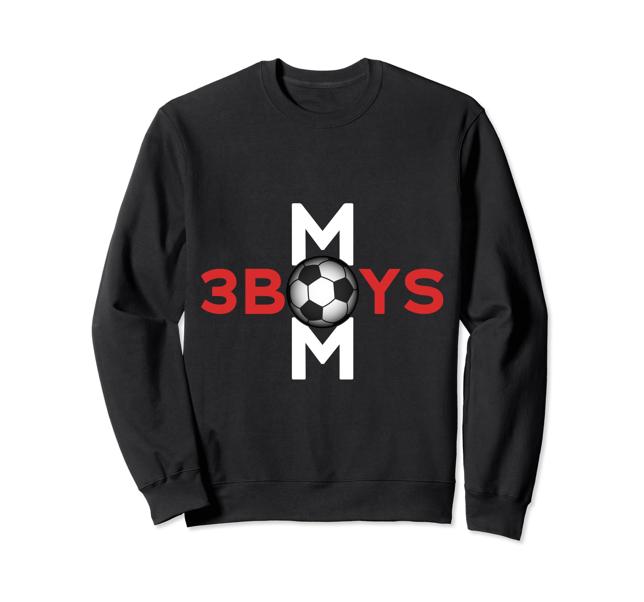 Mom 3 Soccer Mothers Day Sweatshirt - Graphic Print for Adults