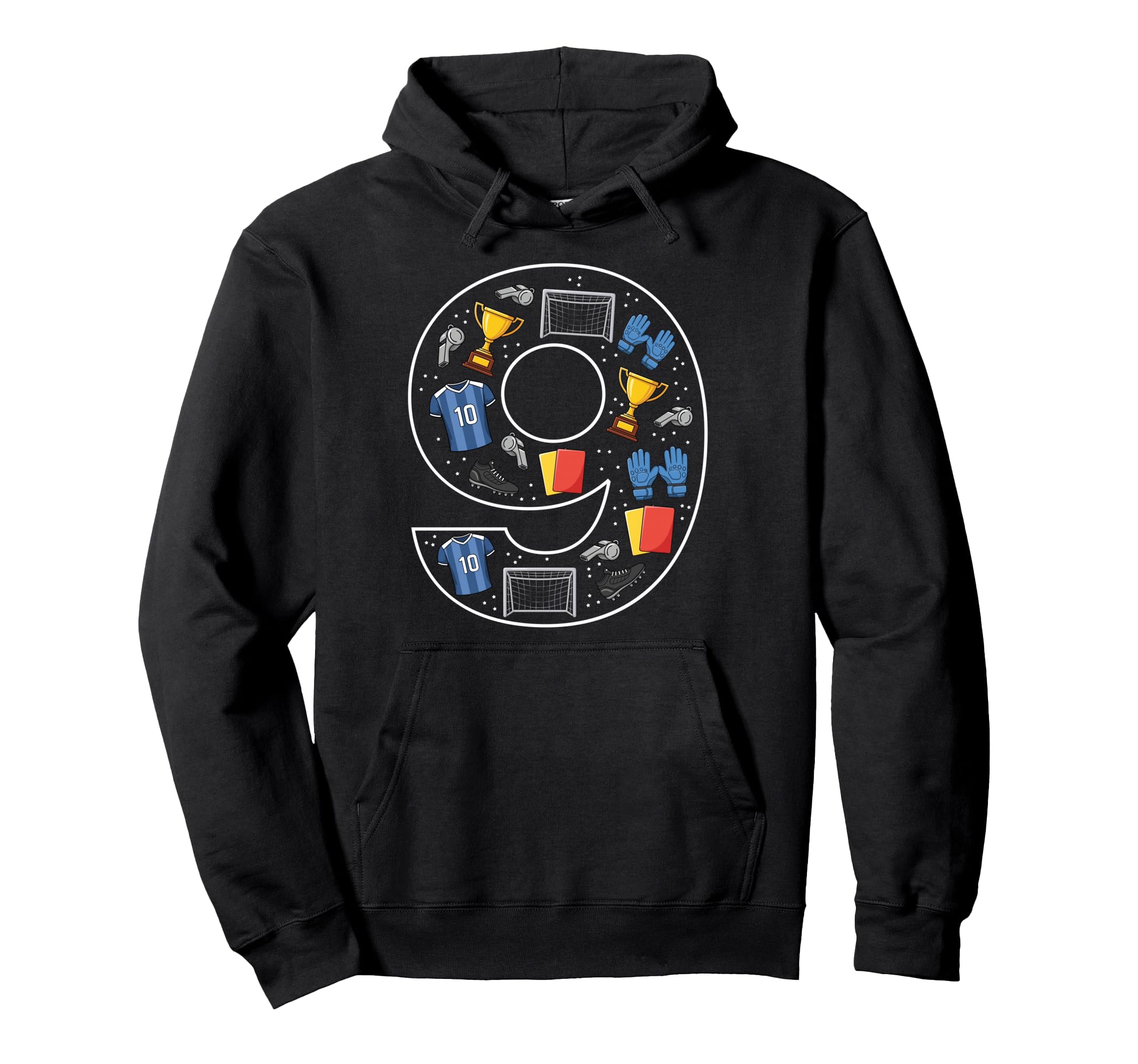 9Th Birthday 9 Year Old Football Hoodie - Custom Art Print for Adults
