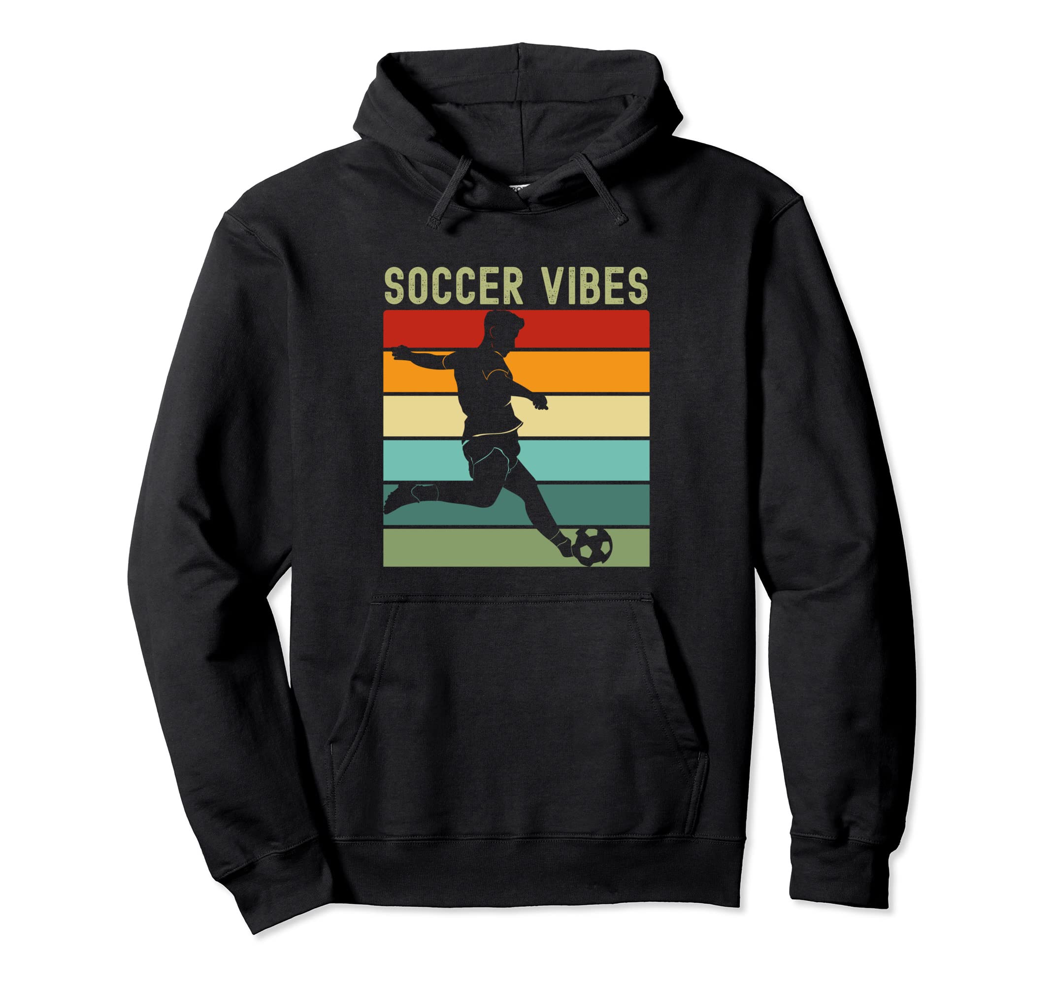 Soccer Vibes Soccer Player Stripes Hoodie - Trendy Graphic for Adults