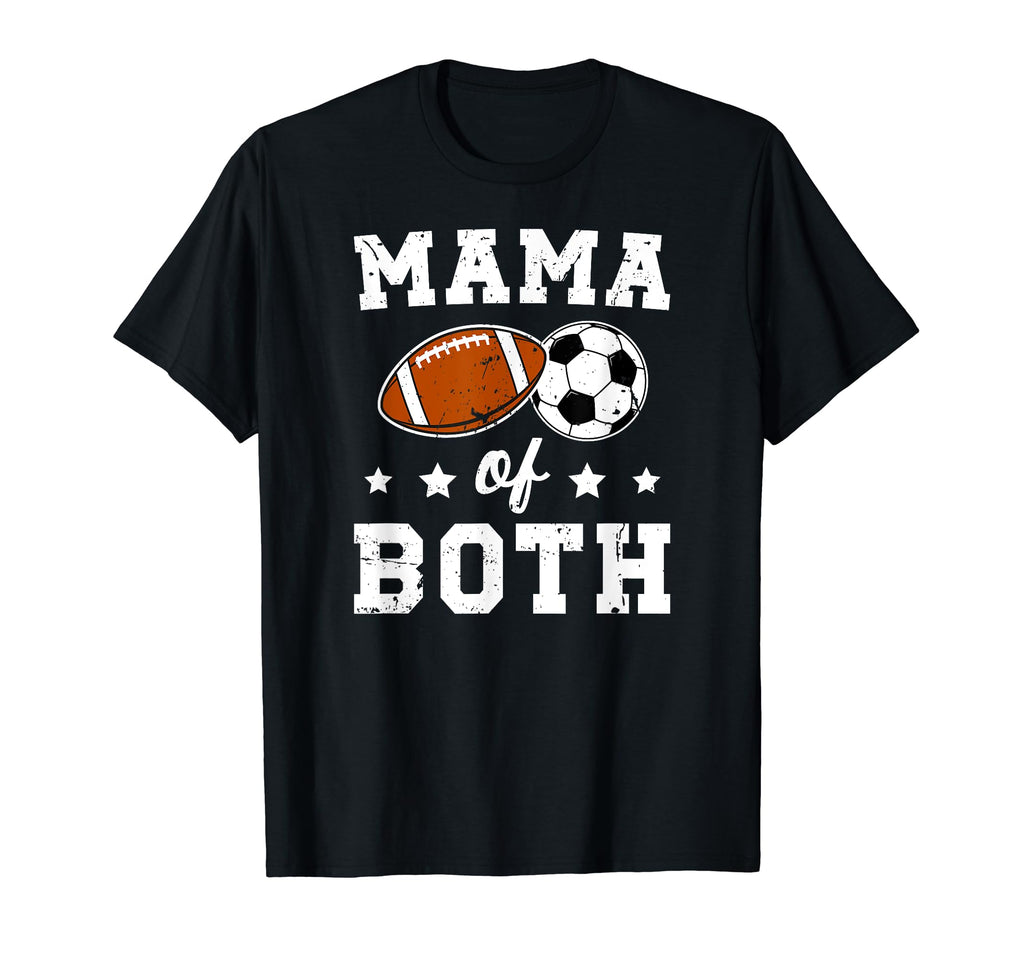 Mama Both Football Soccer Mom Soccer T-Shirt - Trendy Graphic for Adults