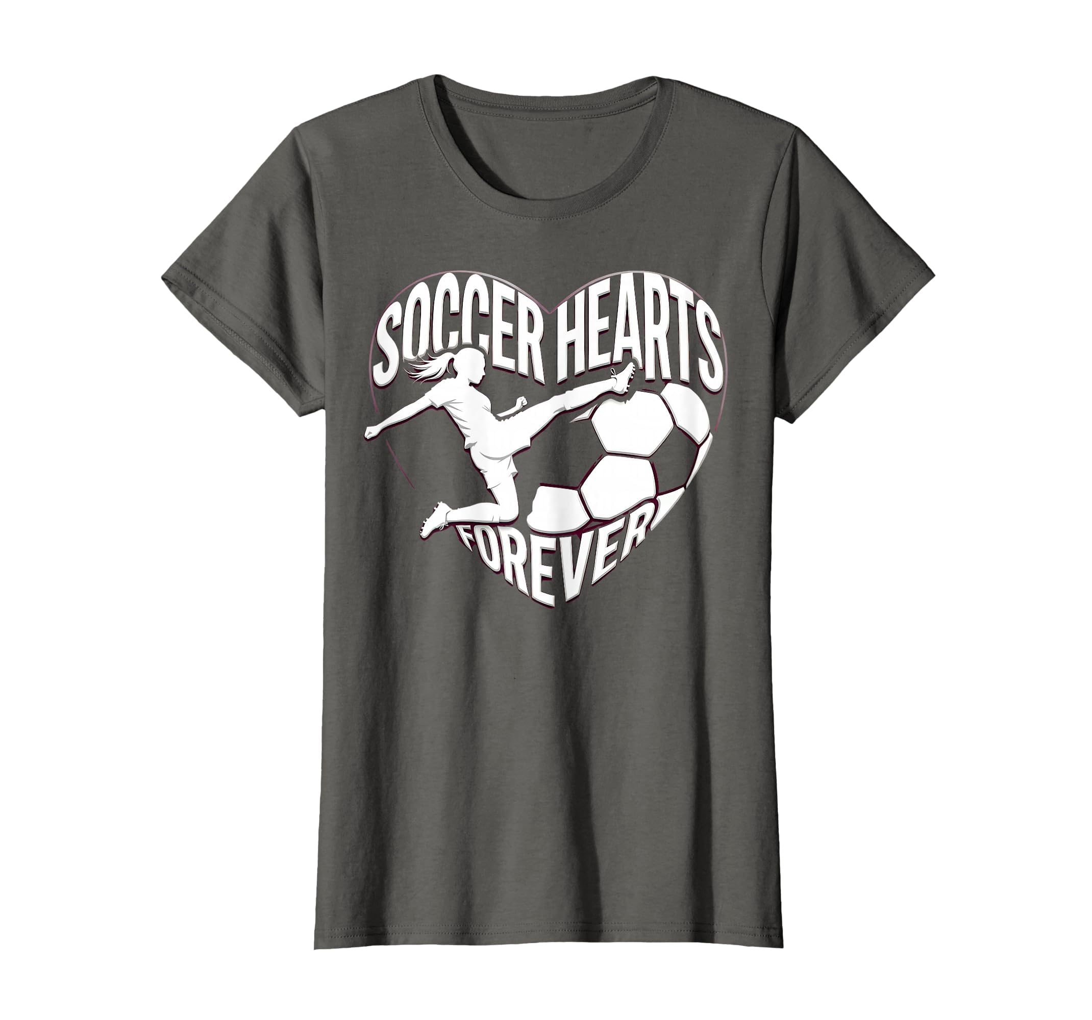 Soccer Hearts Forever Womens T-Shirt - Aesthetic Graphic for Adults