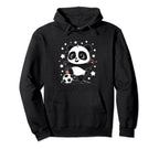 Soccer Player Panda Kicking Soccer Ball Hoodie - Unique Graphic for Adults