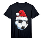 Soccer Ball Santa Hat Funny Sports T-Shirt - Novelty Apparel Unisex
