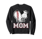 Ball Mom Baseball Soccer Heart Sweatshirt - Aesthetic Graphic Men Women