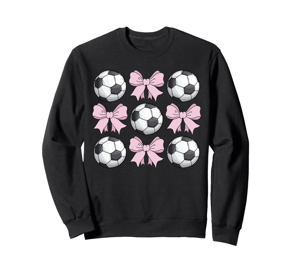 Soccer Coquette Bow Soccer Sweatshirt - Fun Novelty Design for Adults