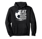Eat Sleep Soccer Repeat Soccer Player Hoodie - Minimalist Print Men Women