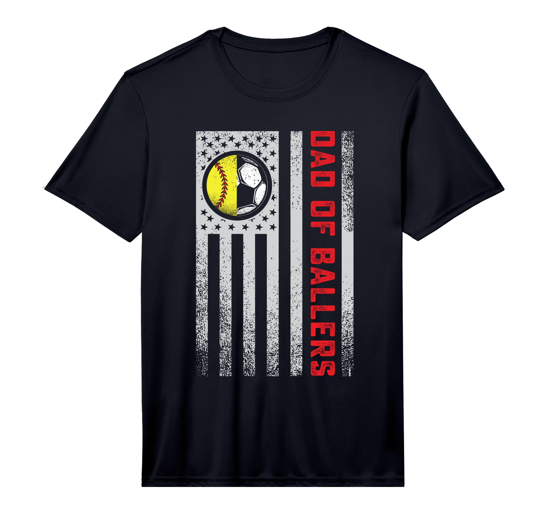 Mens American Flag Dad Ballers Soccer T-Shirt - Novelty Apparel Men Women