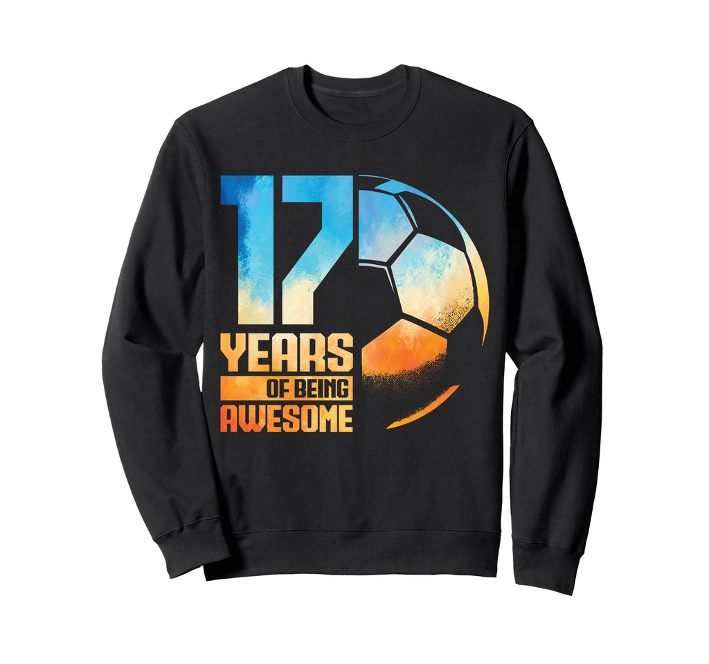 17Th Birthday Soccer Player Football Sweatshirt - Minimalist Print Unisex