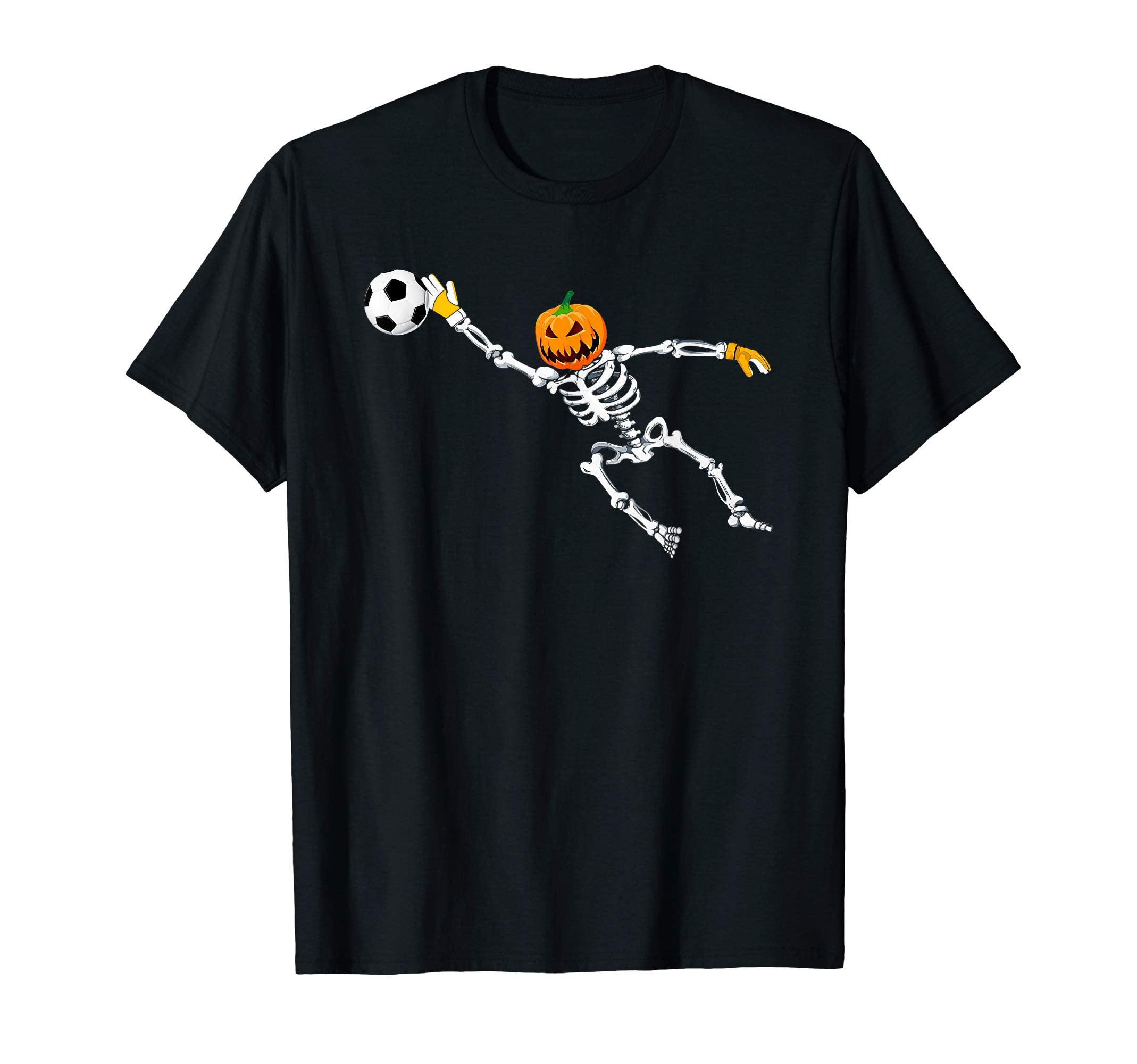 Skeleton Soccer Goalkeeper T-Shirt - Casual Everyday Wear Men Women