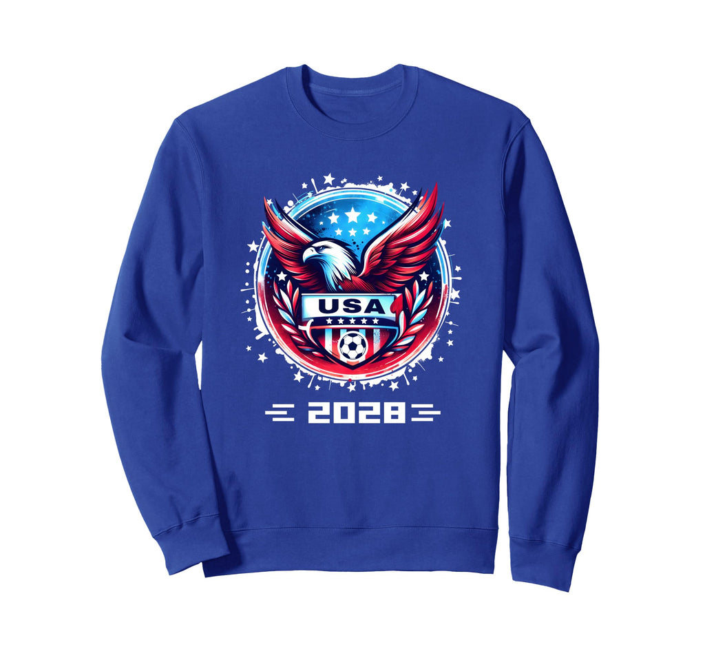 American Flag Soccer Womens Soccer Sweatshirt - Fun Novelty Design Unisex