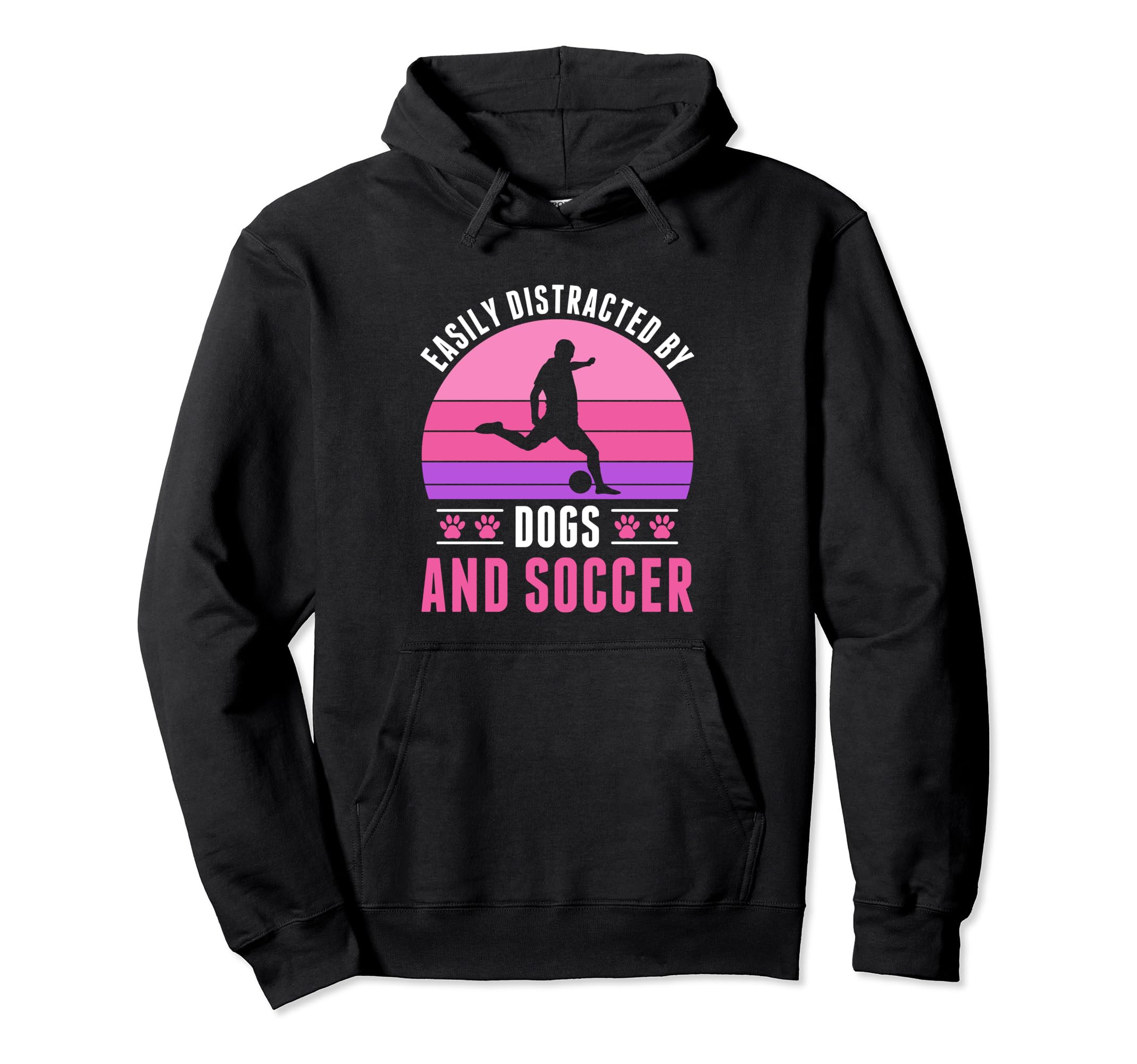 Easily Distracted Soccer And Dogs Soccer Hoodie - Unique Graphic Unisex