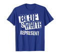 Blue And White Game Day Group T-Shirt - Casual Everyday Wear Men Women