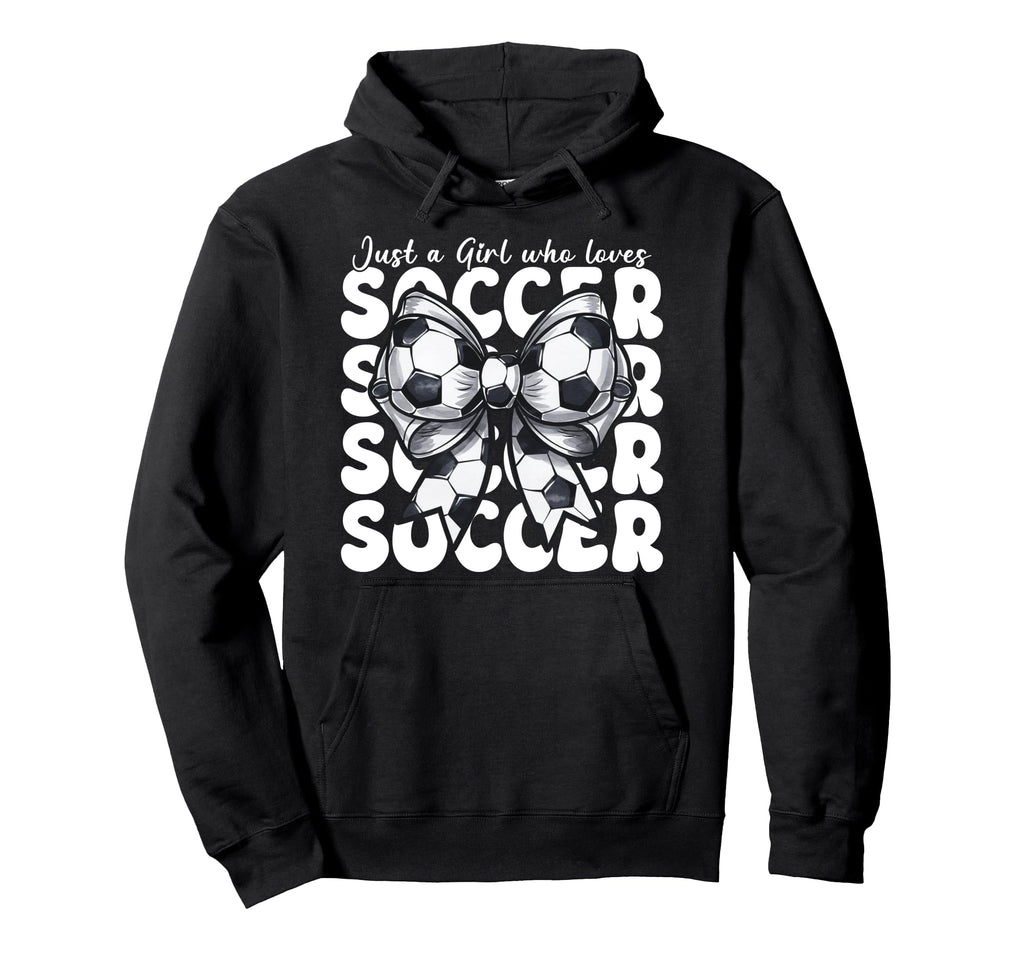 Just Who Loves Soccer Mom Coquette Bow Hoodie - Minimalist Print Unisex