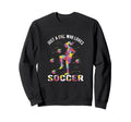Just Who Loves Soccer Sweatshirt - Unique Graphic for Adults