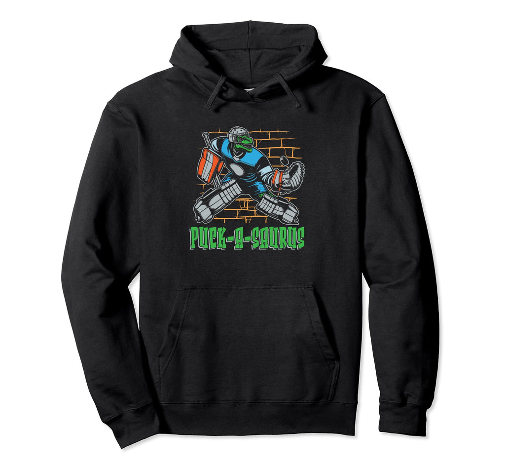Hockey Goalkeeper T Rex Ice Hockey Hoodie - Novelty Apparel for Adults