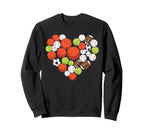 I Love Sports Basketball Football Sweatshirt - Graphic Print for Adults