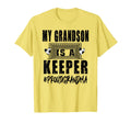 My Grandson Is Keeper Soccer T-Shirt - Minimalist Print for Adults