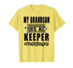 My Grandson Is Keeper Soccer T-Shirt - Minimalist Print for Adults