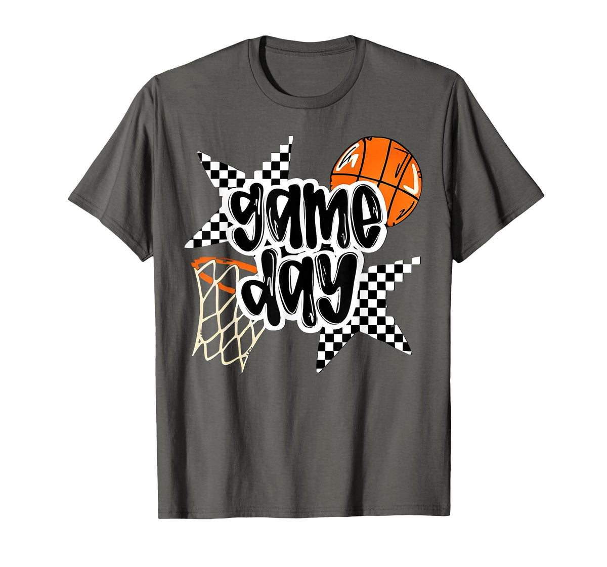 Basketball Player Game Day Checkered T-Shirt - Unique Graphic Unisex