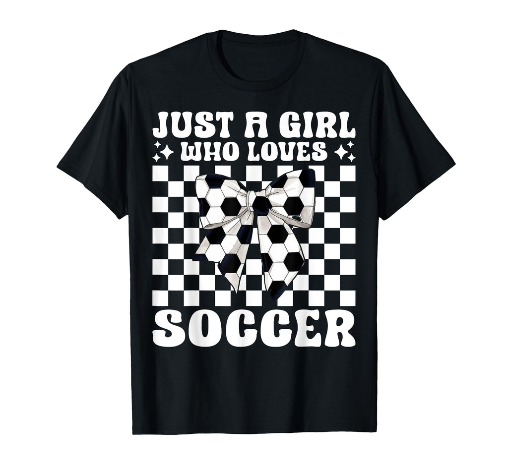 Just Who Loves Soccer Coquette Bow T-Shirt - Aesthetic Graphic Men Women