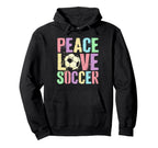 Peace Love Soccer Score Club Mom Hoodie - Casual Everyday Wear Men Women