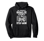 Proud Hockey Goalie Step Mom Hockey Hoodie - Minimalist Print Men Women