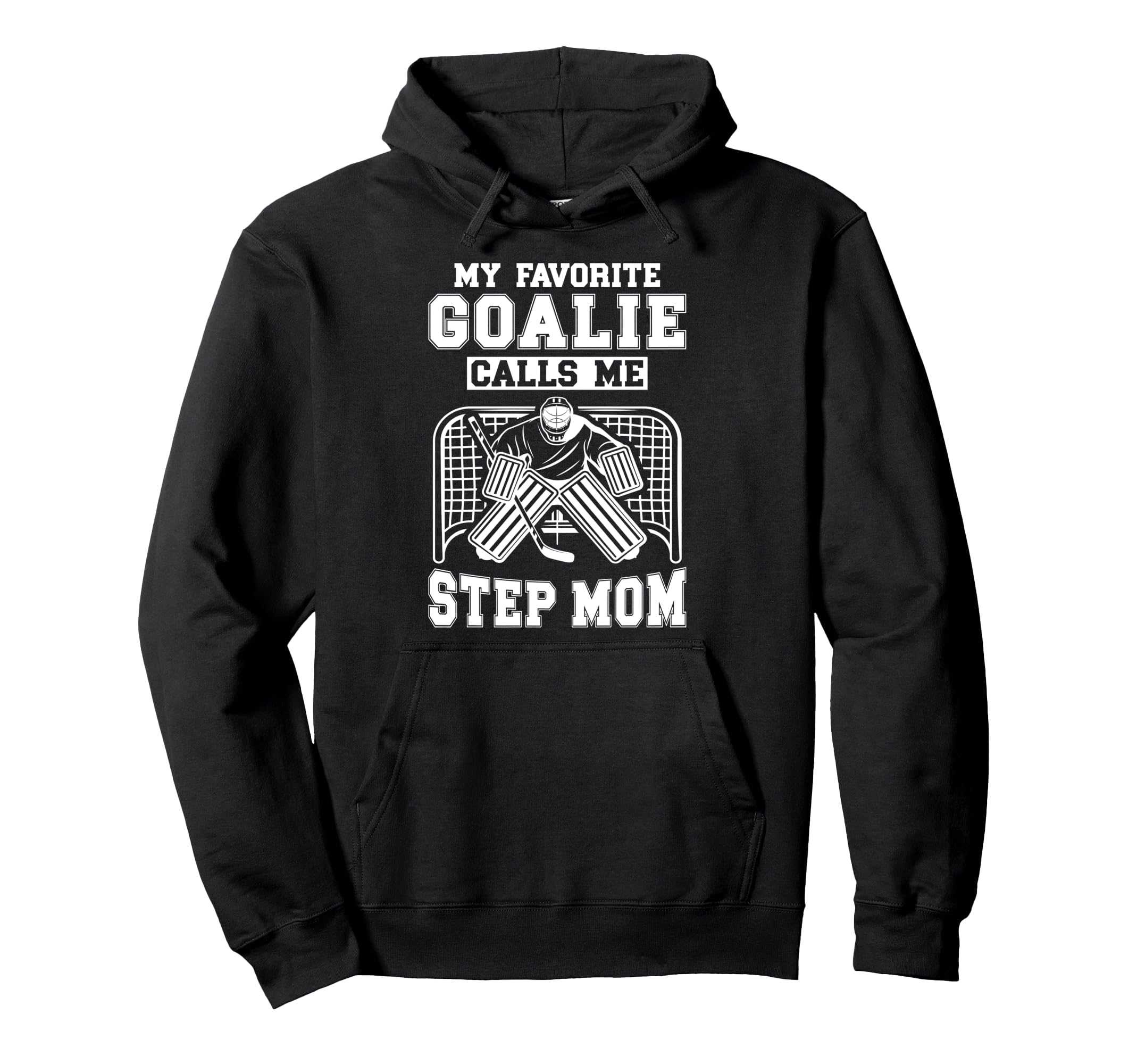 Proud Hockey Goalie Step Mom Hockey Hoodie - Minimalist Print Men Women