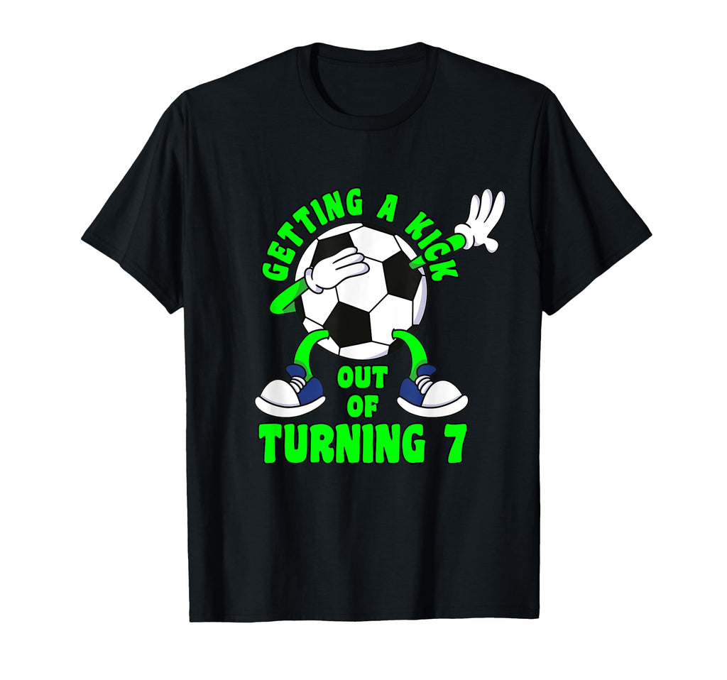 7 Year Old Happy 7Th Birthday Soccer T-Shirt - Casual Everyday Wear Unisex