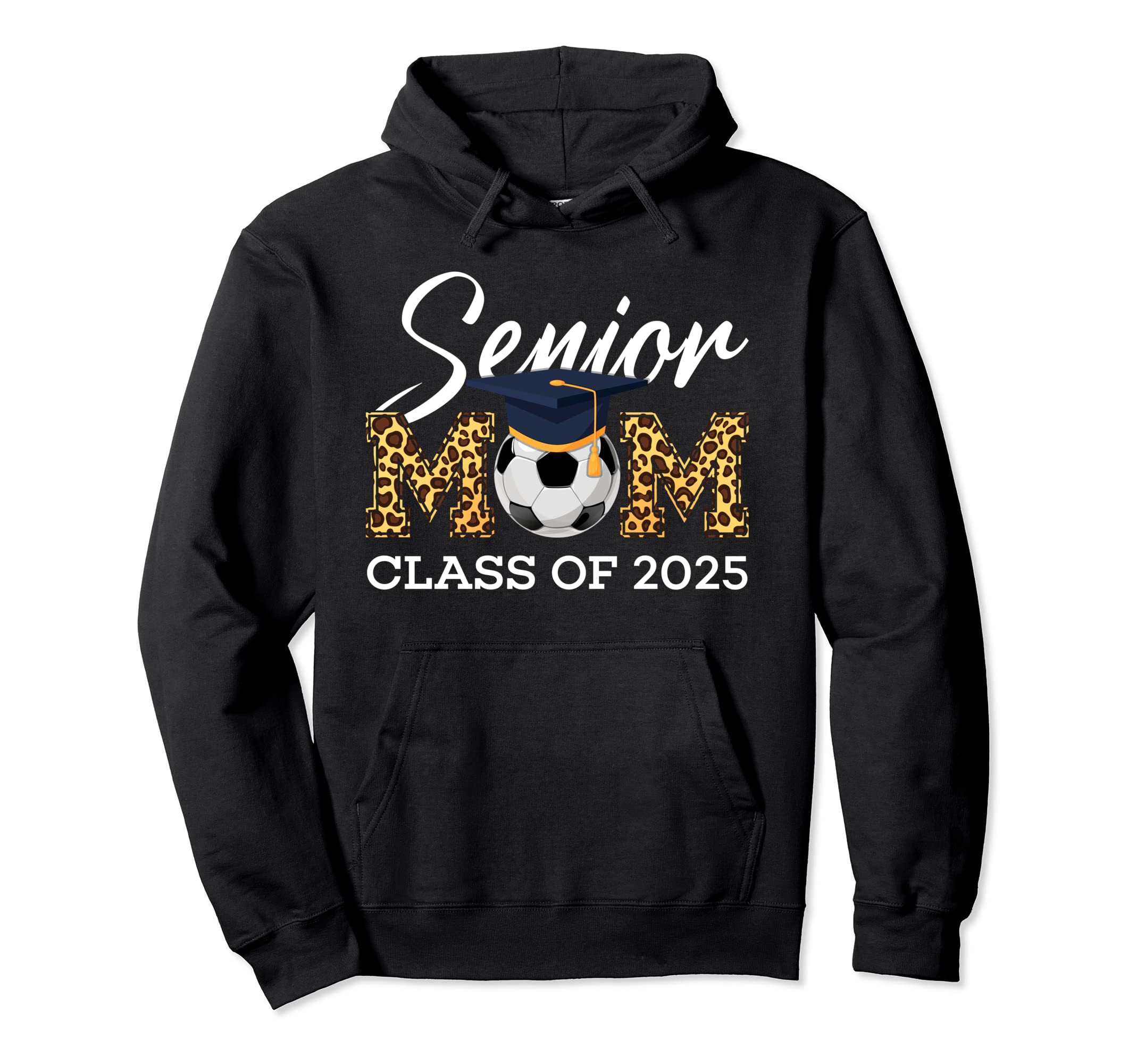 Senior Soccer Mom Class 2025 Leopard Hoodie - Trendy Graphic Men Women