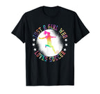 Just Who Loves Soccer Soccer T-Shirt - Minimalist Print for Adults