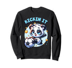 Soccer Player Panda Kickin It Sweatshirt - Trendy Graphic Men Women