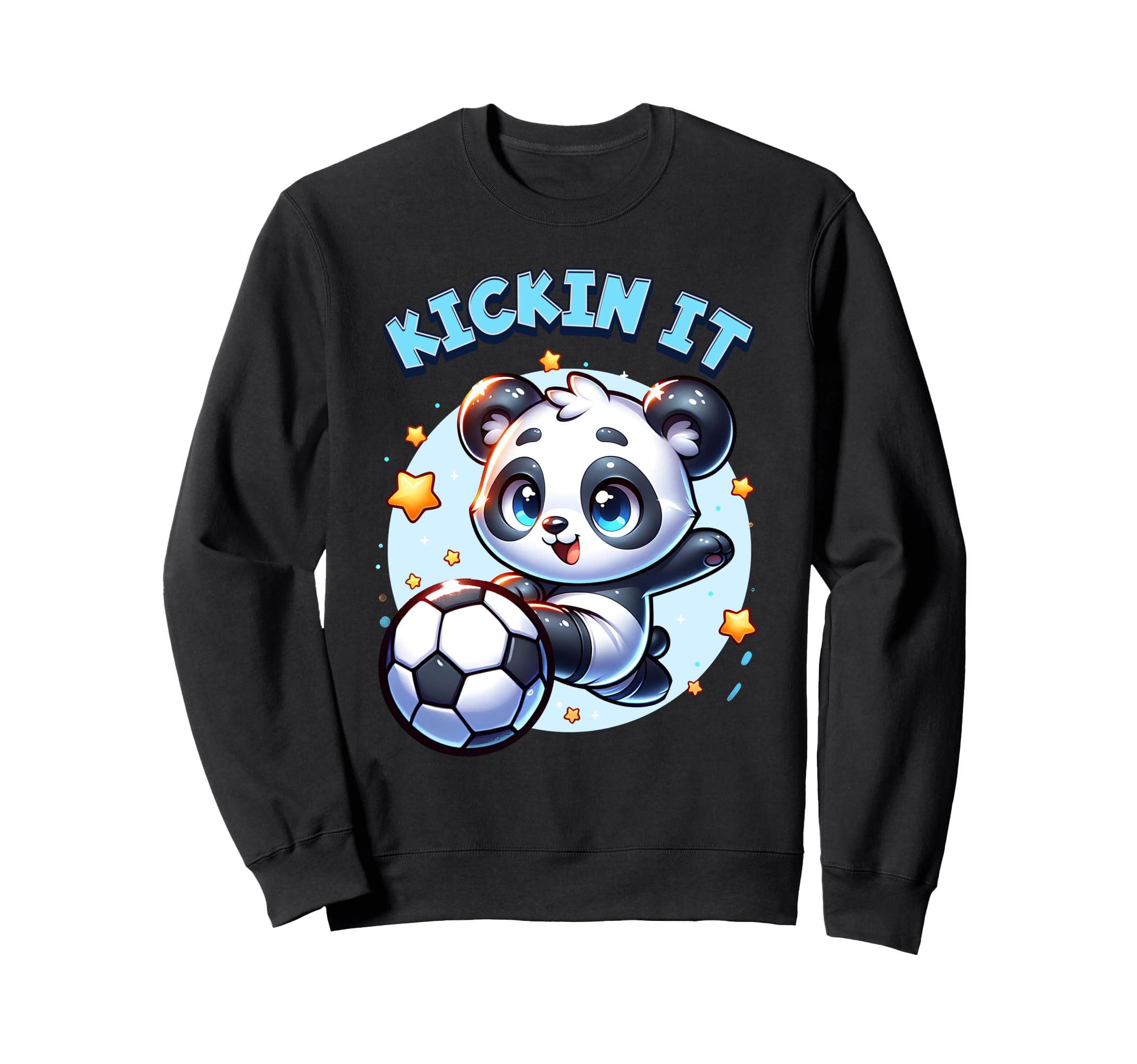 Soccer Player Panda Kickin It Sweatshirt - Trendy Graphic Men Women