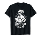 Soccer Mom Skeletton Halloween Soccer T-Shirt - Graphic Print for Adults