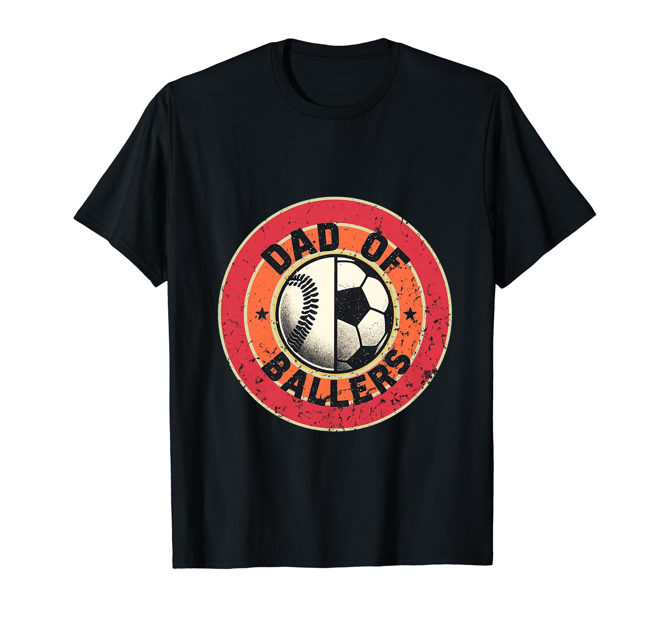 Dad Baller Soccer And Baseball Son And T-Shirt - Trendy Graphic Unisex