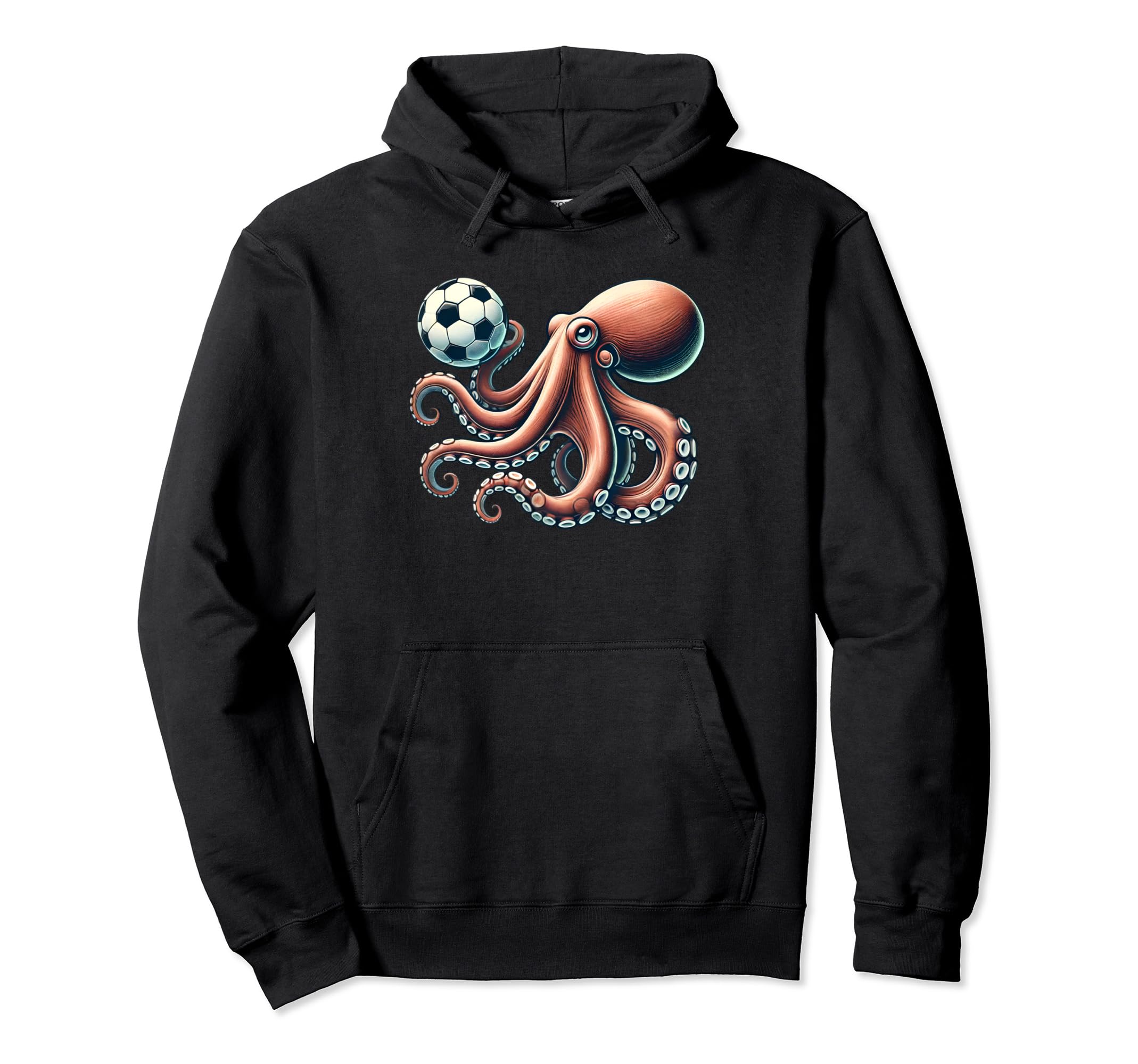 Octopus Playing Soccer Sea Animals Ocean Hoodie - Aesthetic Graphic Unisex
