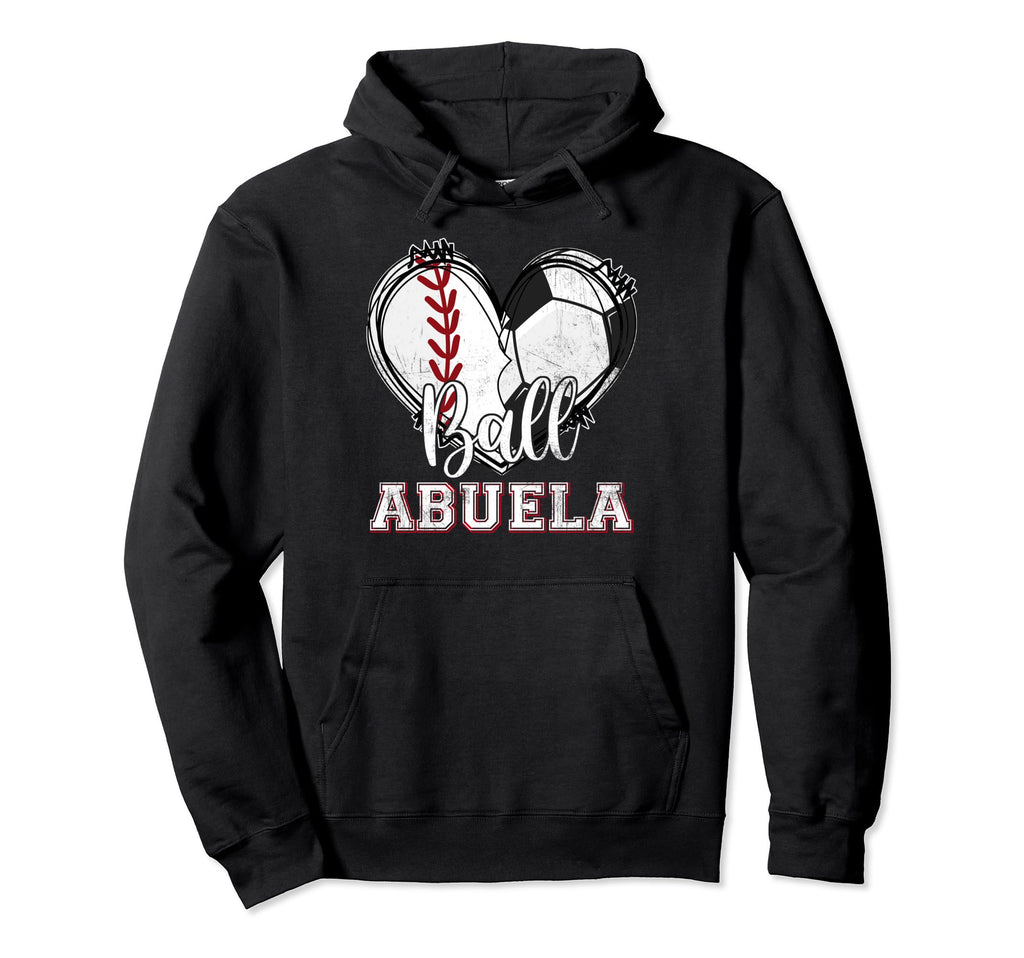 Ball Abuela Baseball Soccer Heart Hoodie - Unique Graphic for Adults