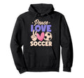 Peace Love Soccer Passionate Players Hoodie - Graphic Print Men Women