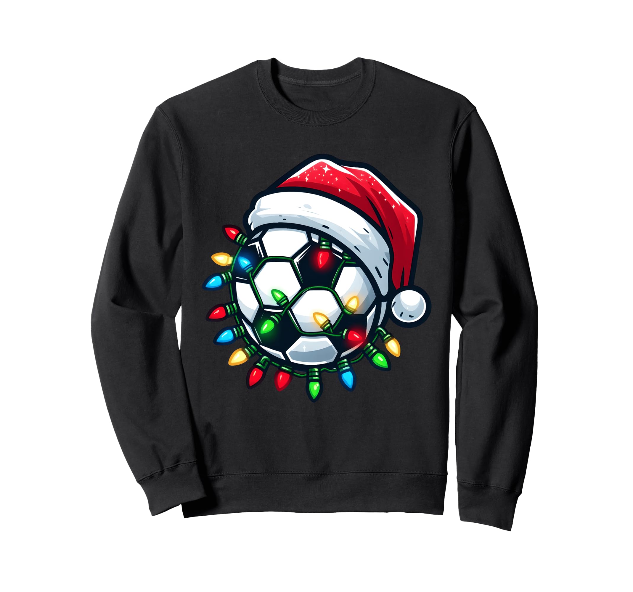 Soccer Ball Santa Hat Player Sweatshirt - Casual Everyday Wear for Adults