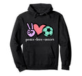 Peace Love Soccer Game Day Soccer Fan Hoodie - Streetwear Style Men Women
