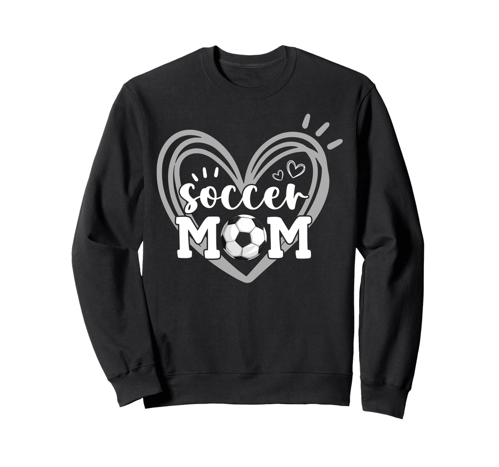 Funny Soccer Mom Heart Soccer Sweatshirt - Fun Novelty Design for Adults