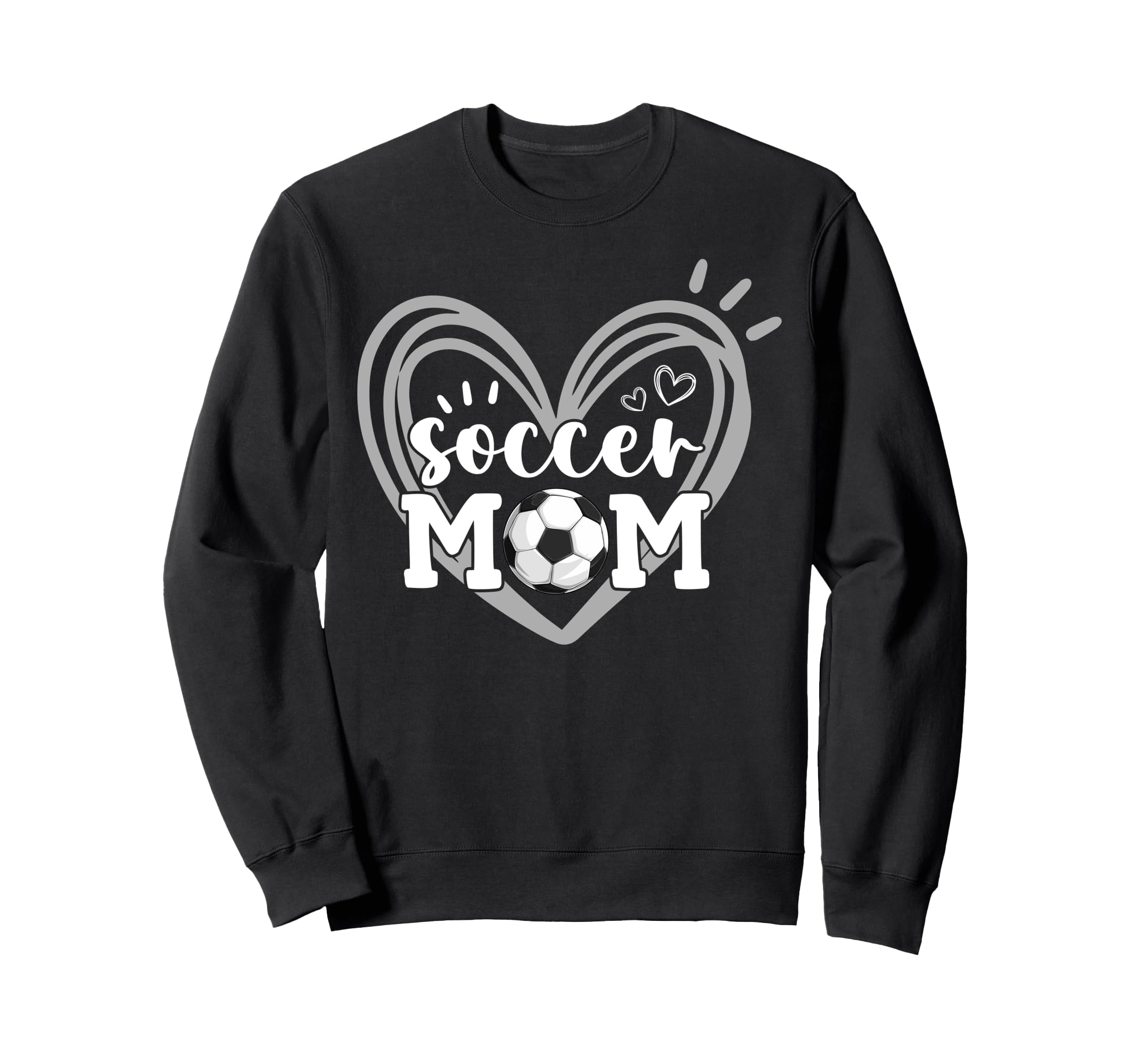 Funny Soccer Mom Heart Soccer Sweatshirt - Fun Novelty Design for Adults