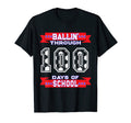 Ballin Through 100 Days School Soccer T-Shirt - Graphic Print for Adults